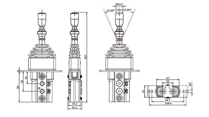 HIDRAULIKUS JOYSTICK ZÁRRAL