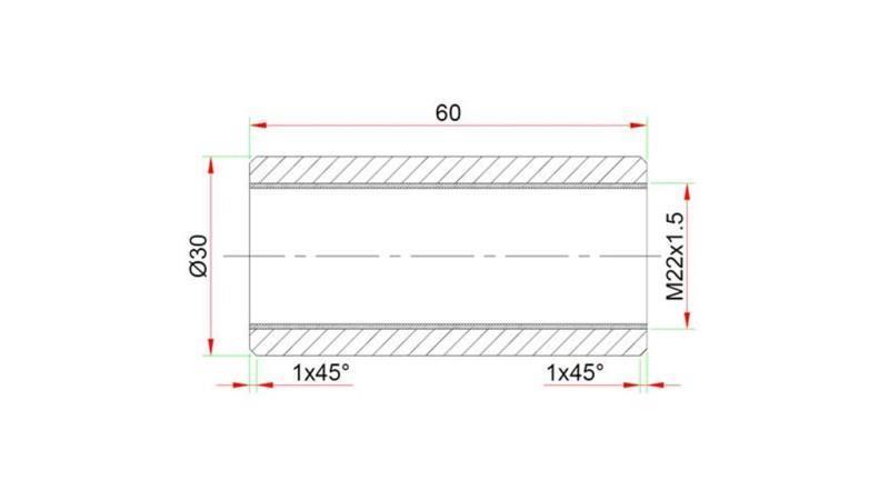 METINĀŠANAS SAVIENOTĀJS 30x60 TERMINĀLIM M22x1.5
