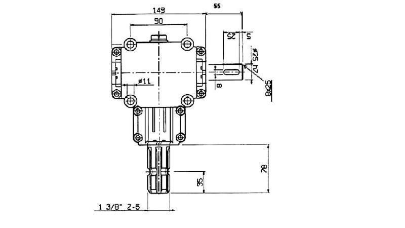 KAMPINIS REDUKTORIUS PTO 1:1.9 (14HP-10kW)