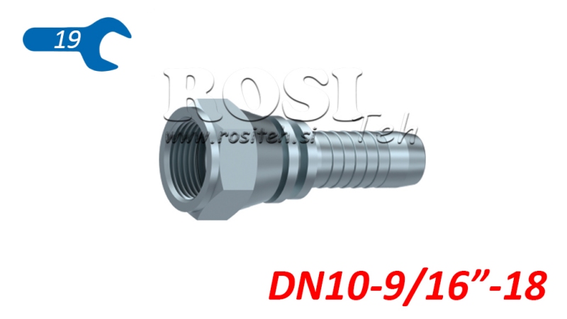 HYDRAULISCHER ANSCHLUSS DKJ JIC74° ŽENSKI DN10-9/16”-18