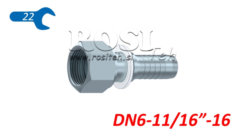 HYDRAULIC FITTING DKORFS FEMALE DN6-11/16-16