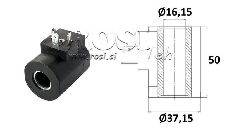 ELEKTROMAGNETSPULE 24VDC -SAE10 - fi 16,5mm-50mm 26W IP65