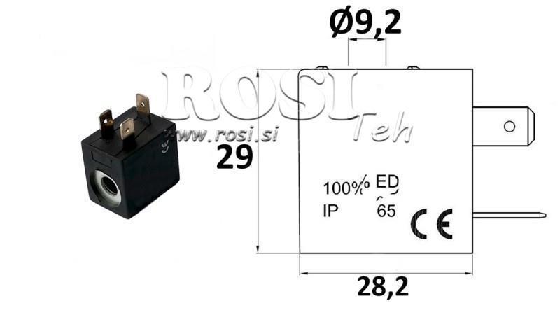 ELEKTRO MÁGNESES TEKERECS 24VDC SZELEPNEK - fi 9,2mm-29mm 3W