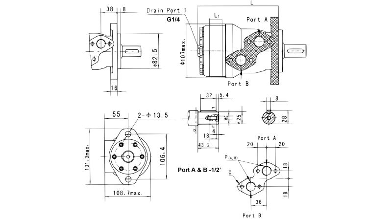 HYDRAULIK-ÖLMOTOR MR 125 ECO (ALSG2-L-125)