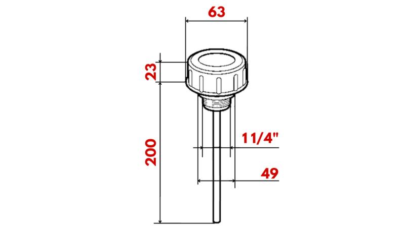 FILLING PLUG 1 1/4 WITH LEVEL ROD AND BREATHER