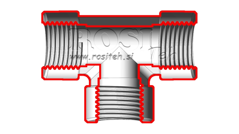 T PIECE HYDRAULIQUE FEMELLE-FEMELLE 3/4
