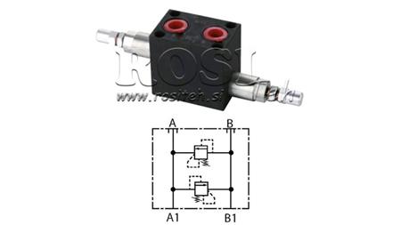 DUAL RELIEF VALVE ON (A and B) YEAT-ASSEMBLY VALVE 315 BAR