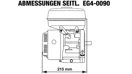 benzinmotor EG4-90cc-1.79kW-2.43LE-3,600 RPM-H-KW15.9(5/8")x61-kézi indítás