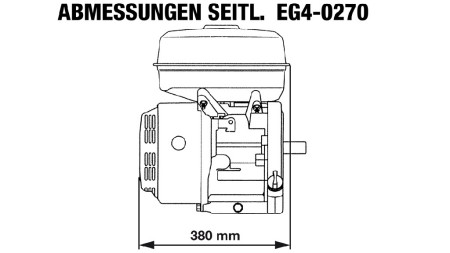 BENZINSKI MOTOR EG4-270cc-6,56kW-8,92HP-3.600 U/min-H-KW25x88.2-RUČNI POGON