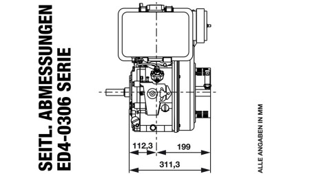 disel motorok 306cc-4,5kW-3.600 U/min-H-KW25x63-kézi inditás