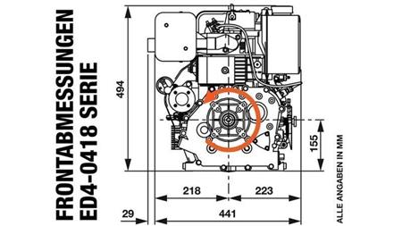 motore diesel 418cc-7.83kW-10.65HP-3.600 RPM-E-KW25x88-avviamento elettrico
