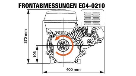 benzin motor EG4-200cc-5,10 kW-3.600 U/min-H-KW19.05(3/4")x61,7(Q1)-kézi inditás