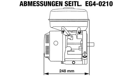 MOTORE BENZINA EG4-200cc-5,10 kW-3.600 U/min-H-KW19.05(3/4")x61,7(Q1)-avvio manuale