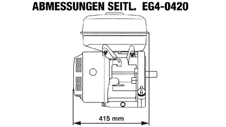 benzin motor EG4-420cc-9,6kW-13,1HP-3.600 U/min-E-TP26x47-elektomos inditás