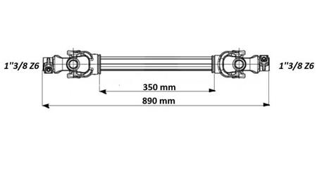 EKO KARDAN 890mm 30-75HP ŠTANDARD - rozmery