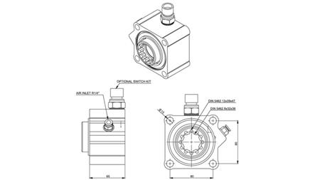Abmessungen HYDRAULIKPUMPENANTRIEB - ZF ALUMINIUM MIT SCHALTER
