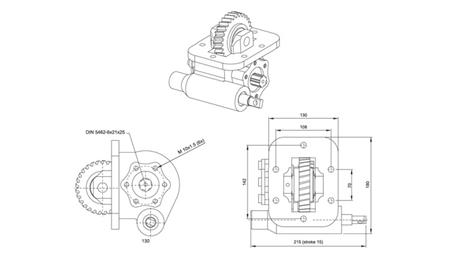 Abmessungen DER HYDRAULIKPUMPE - ISUZU MSB 5S VAKUUM