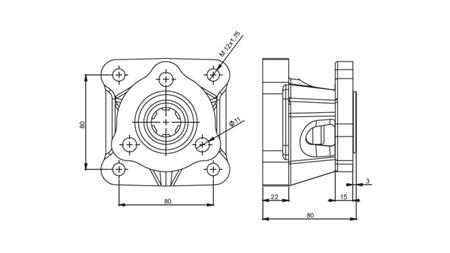 3X4 ADAPTER FÜR GUSSEISENPUMPE