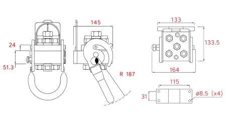 ACOPLAMENTO MULTI-FASTER FENDT 5VIAS BSP 4×3/8 1×1/2 PARTE FIXA