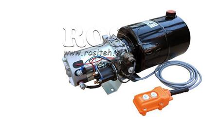 MINI HIDRAULIKUS EGYSÉG 12V DC - 1.6kW = 2.1cc - 8 lit - egyirányú szerelvény (fém)