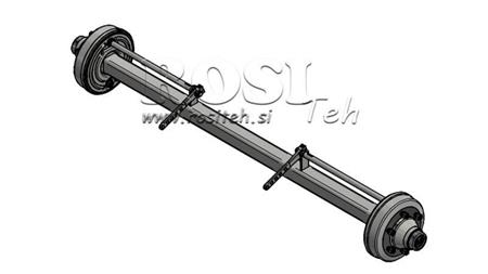 PÓTKOCSI TENGELY 7200KG FÉKEL (2000mm)