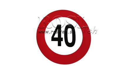 AUTOCOLLANT DE LIMITE DE VITESSE 40km/h
