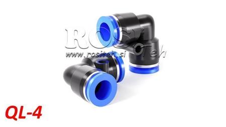 PNEUMATIC PLUG ANGLE CONNECTOR TPA WITHOUT THREAD QL-4