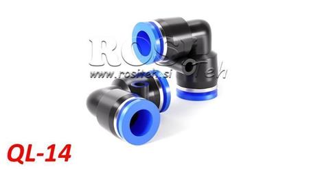 PNEUMATIC PLUG ANGLE CONNECTOR TPA WITHOUT THREAD QL-14