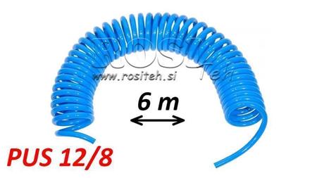 PUS 12/8 6m TUBO D'ARIA BLU NON FURNITO A SPIRALE