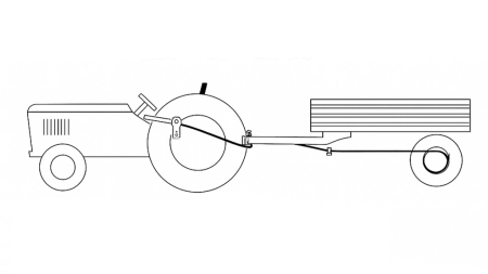 PULL LEVER FOR TRAILER HAND BRAKE SET WITH CABLE 2.3M