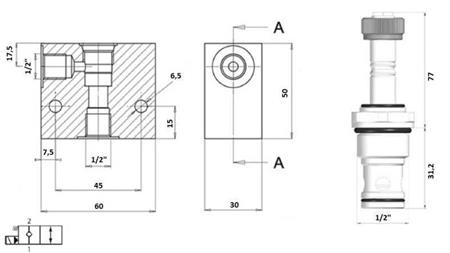 2 potni ventil 1/2 (NC) 24V - 60lit