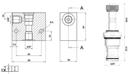 ΒΑΛΒΙΔΑ 2-ΔΡΟΜΩΝ 3/8 (NC) 12V - 40lit - σχήμα