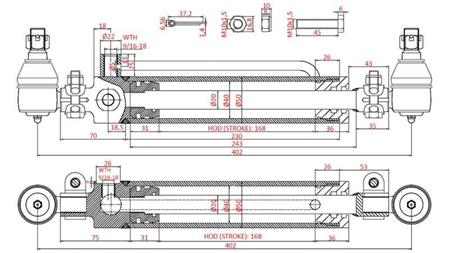 HYDRAULICZNY CYLINDER KIEROWNICZY Cs Koparka
