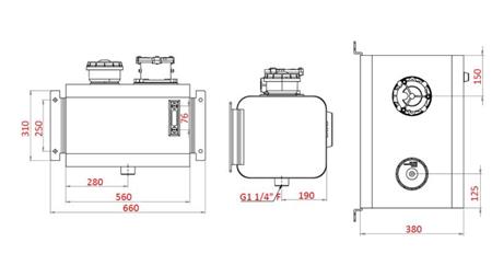 METALLTANK TOP 60 Lit 310x380x560mm