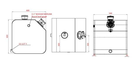 METAL TANK TOP 150 Lit 600x600x500mm