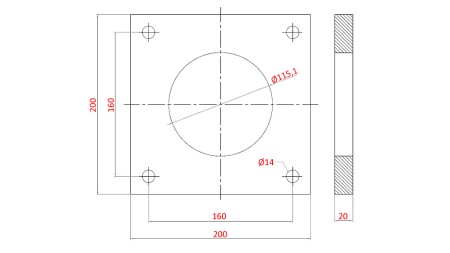 FLENS VOOR CYLINDER AL.100
