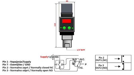 PRESSOSTATO ELETTRONICO FL55 0-200 BAR (MAX.500BAR)