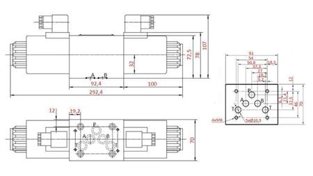HYDRAULIK ELEKTROMAGNETVENTIL KV-4/3 CETOP 5 12/24/230V N3