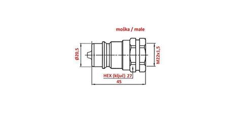 HITRA SPOJKA TRACTOR MOŠKA M22x1,5