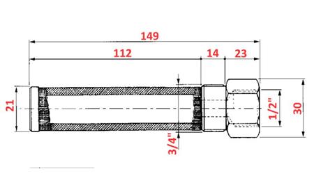 HIDRAULINIS VAMZDŽIO FILTRAS 250u 1/2 - 3/4