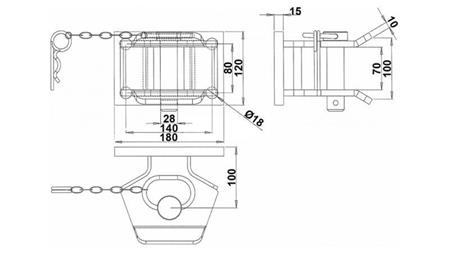 FELSZERELÉSI CSATLAKOZÓ FÉLKÖR RÖGZÍTETT DGM-806-B