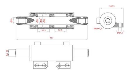 HIDRAULIKUS KORMÁNY HENGER MF 0013901U1