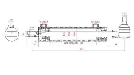 HIDRAULIČNI VOLANSKI CILINDAR FIAT-NEW HOLLAND OEM-5189891