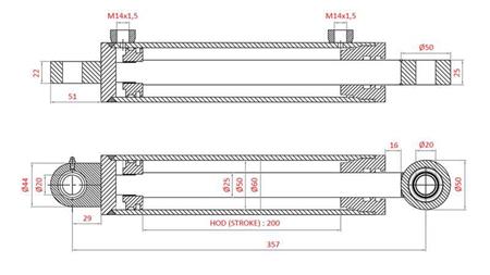 HYDRAULICKÝ ŘÍDÍCÍ CYLINDR FIAT-NEW HOLLAND OEM-5142046, 5142052, 5142054, 5143971, 5156717