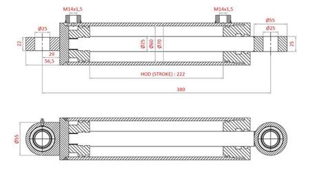 CILINDRO DE DIREÇÃO HIDRÁULICA FIAT-NEW HOLLAND OEM-5134221, 5144124, 5144126, 5143970, 5156718