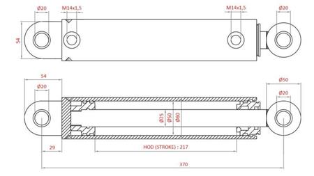 HYDRAULISK STYRINGSSYLINDER FIAT-NEW HOLLAND OEM-5189892