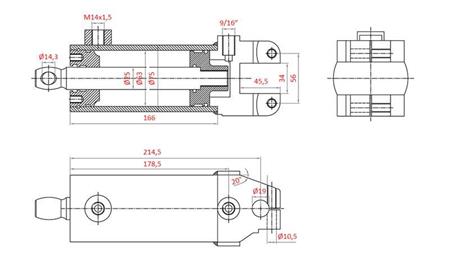 HYDRAULIC POWER STEERING CYLINDER MASSEY FERGUSON  OEM-1605121M91, 1605121M92 532193M91, 3773711M91