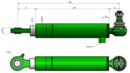 HYDRAULICKÝ ŘÍDÍCÍ CYLINDR JOHN DEERE