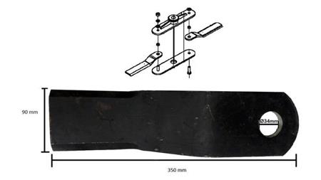 SET DI COLTELLI TM100 PER RIDUTTORE LF-205 PER TRINCIATRICE