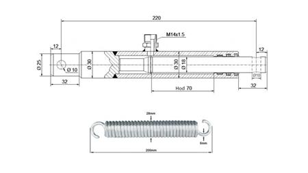 HYDRAULISK CYLINDER FÖR ÖPPNING AV FLAP 30/18-70
